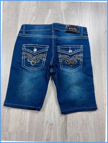 Short en jean vintage Femme Bleu marine à bijoux – Taille M