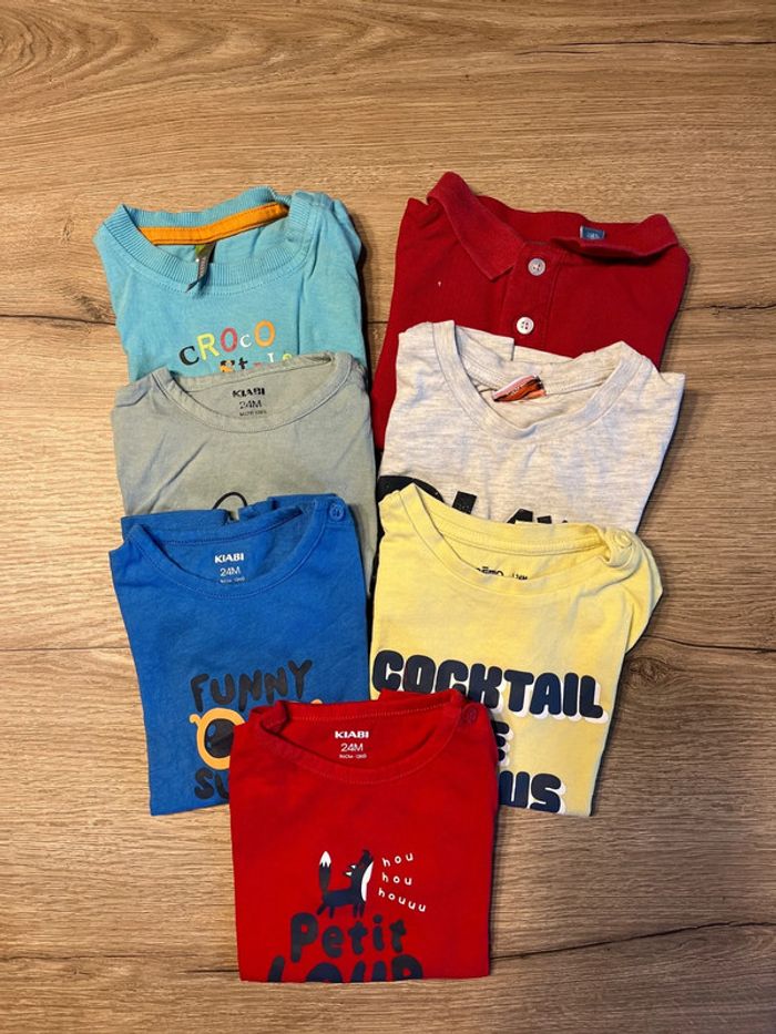 Lot tee shirt, tee shirt manches courtes, maillot, garçon taille 24 mois.