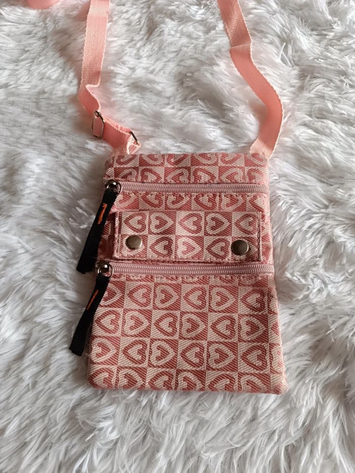 Sac bandoulière imprimé coeurs (réglable) - photo numéro 3