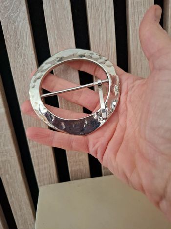 Boucle de ceinture/ceinturon en métal argenté Vintage