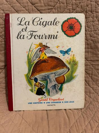 Livre Vintage la cigale et la fourmi
