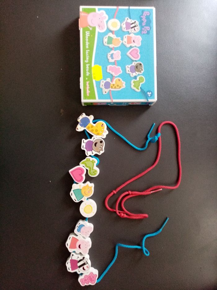 Lot de perles en bois peppa pig