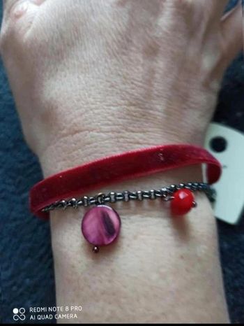 Bracelet suedine  rouge  ikita