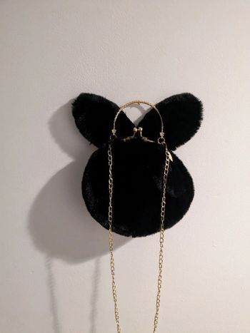 Sac fillette lapin noir bandoulière