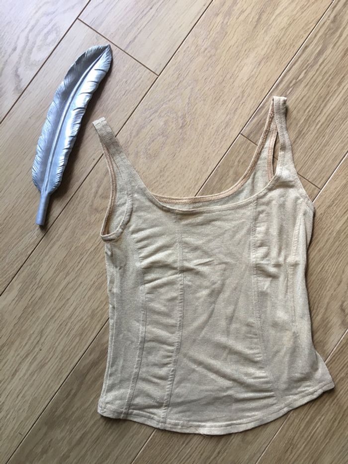 Petit top débardeur taille 2 doré / crop top