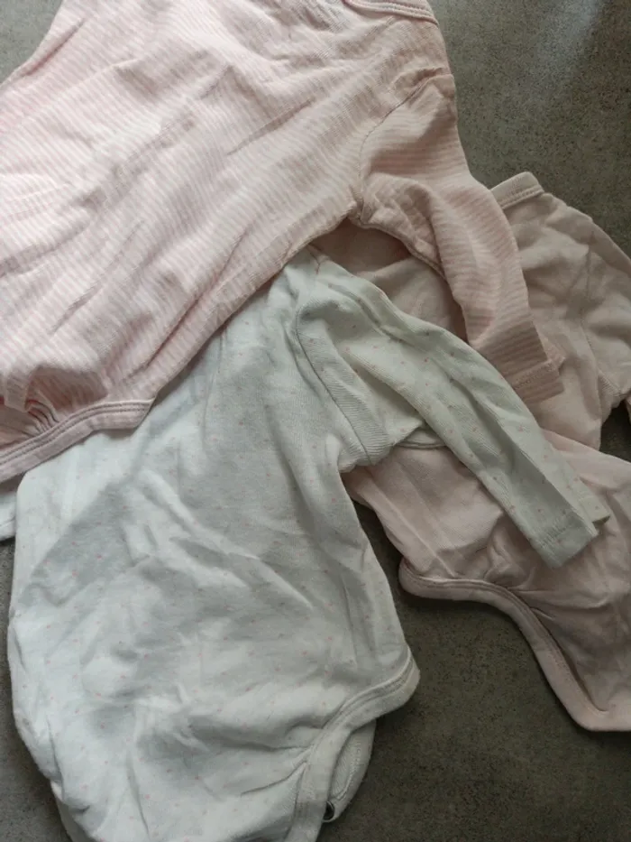 Lot de 3 bodies croisés roses manches longues 56cm H&M - photo numéro 5