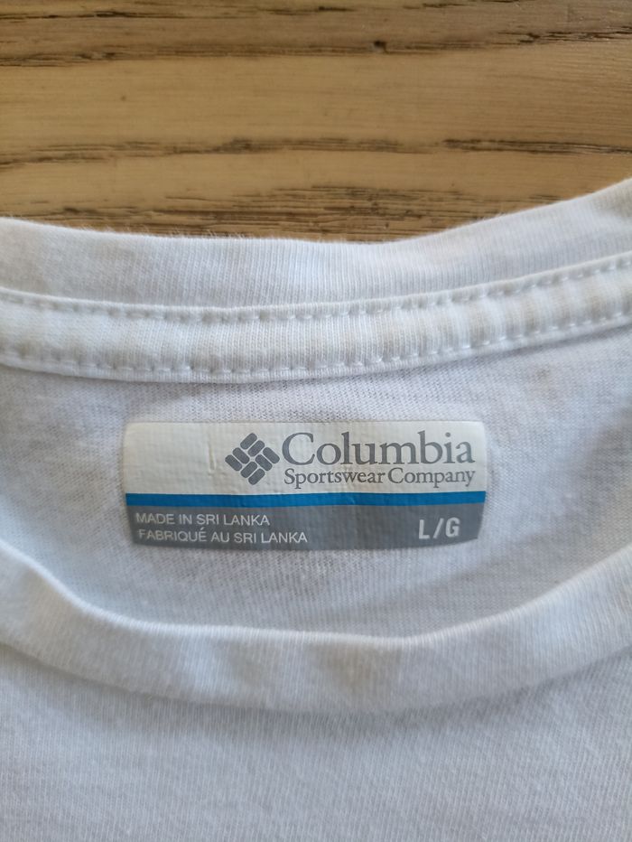 Tee shirt manches courtes blanc Columbia homme taille L coton biologique - photo numéro 5