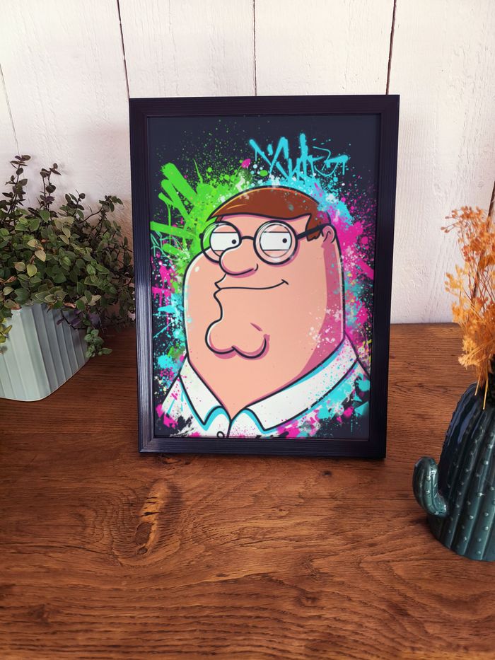 Affiche poster A4 (21 × 29,7 cm) Peter Griffin Family Guy street art pop coloré déco murale chambre