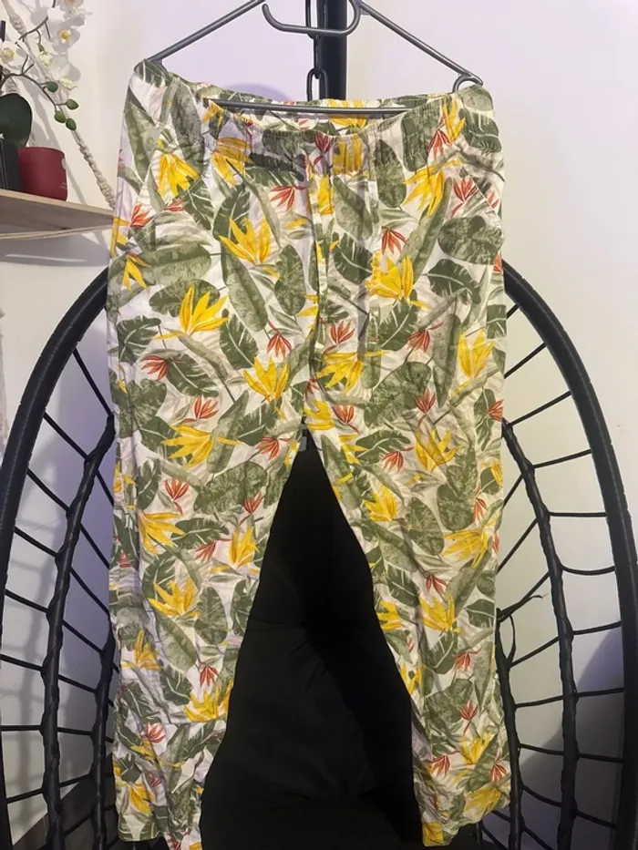 Pantalon femme coloré vert et jaune – Taille 42, style et confort
