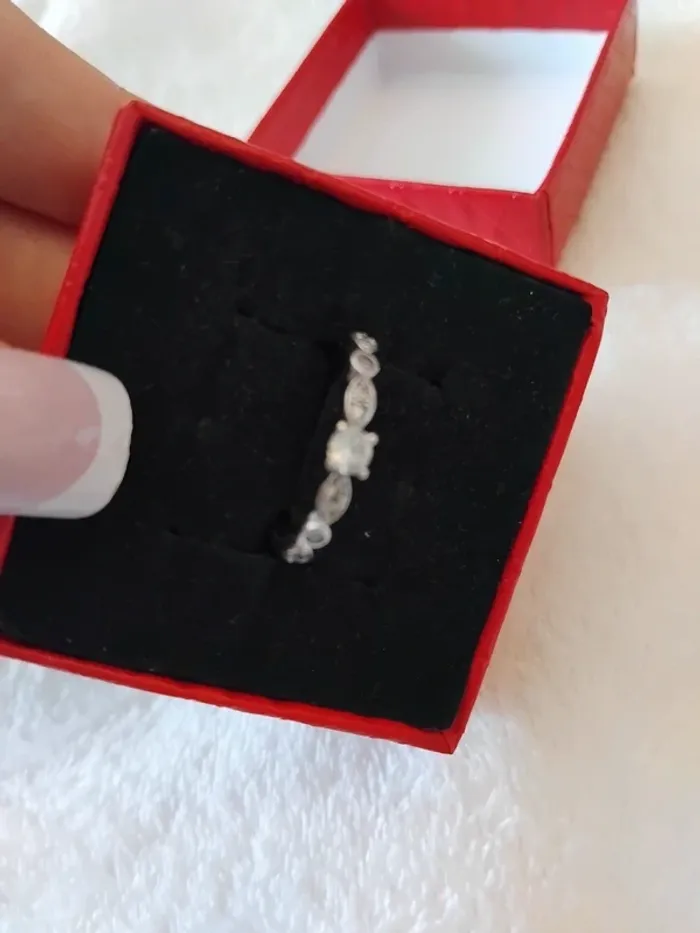 Bague 💍 des fiançailles en argent vrais taille 52 - photo numéro 7