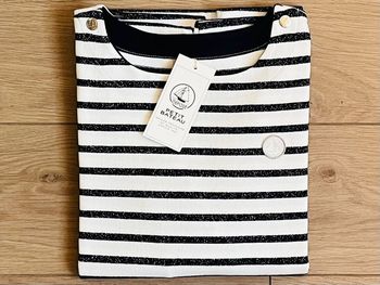 Marinière en jersey smoking argent collection Noël Petit bateau T-12 ans