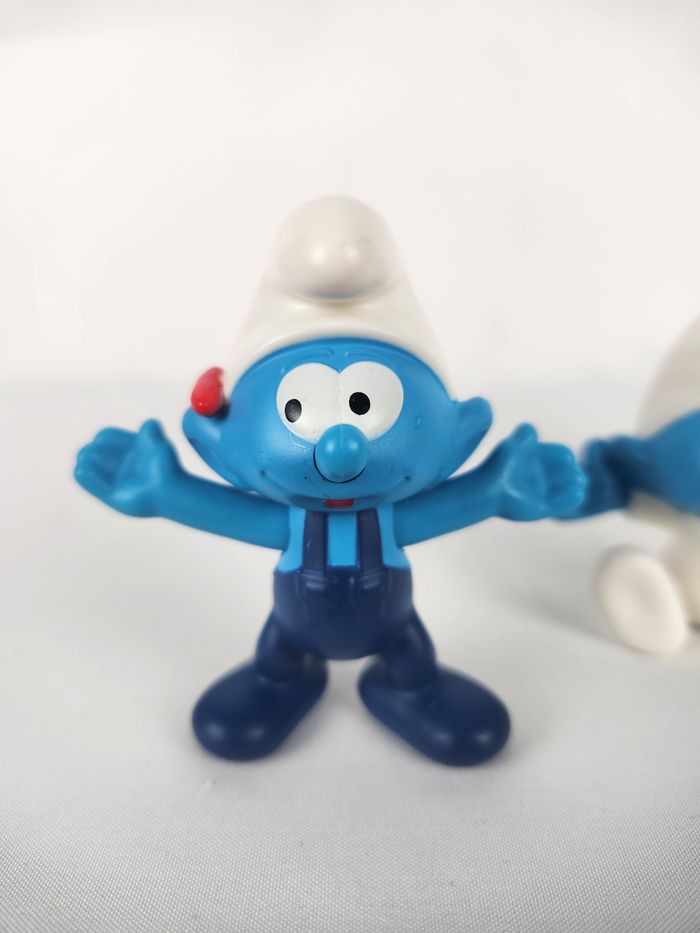 Lot 3 Figurines Schtroumpfs - McDo 2018 - Bricoleur, Bébé, Pompier - photo numéro 2