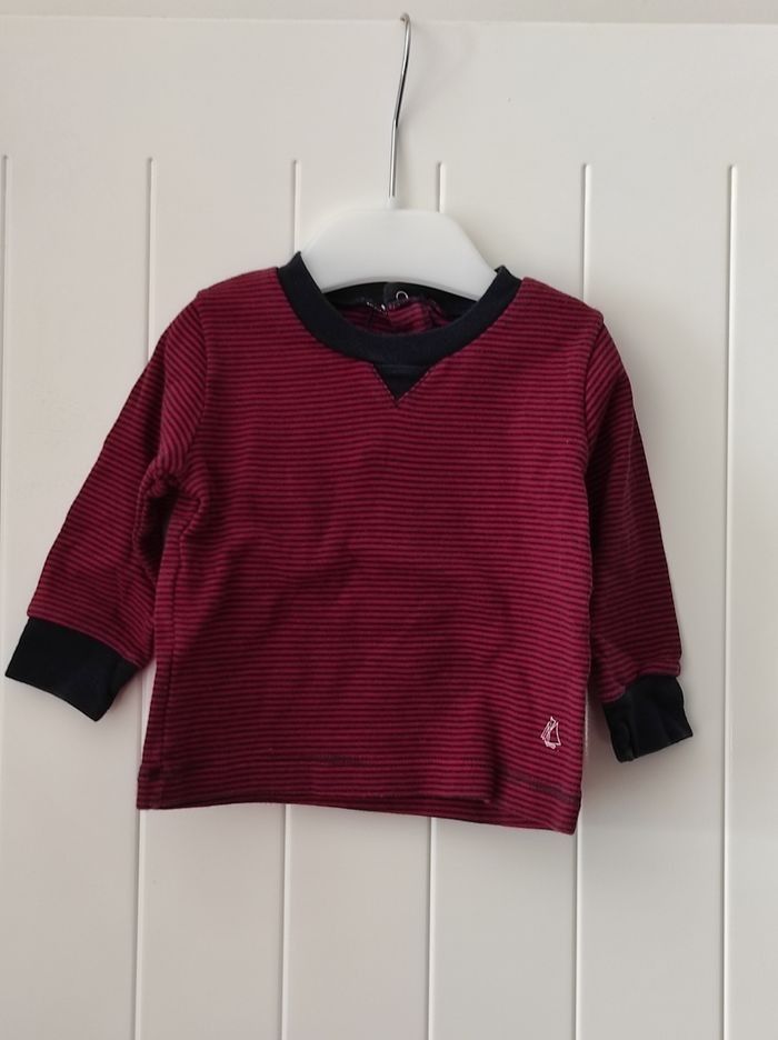 👶 Ensemble bébé garçon 6 mois – T-shirt rayé + salopette - photo numéro 2