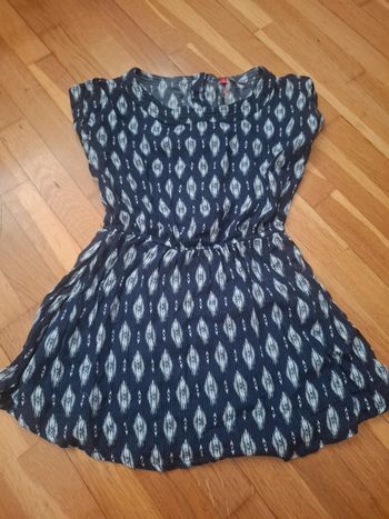 Robe / tunique bleue à motifs géométriques