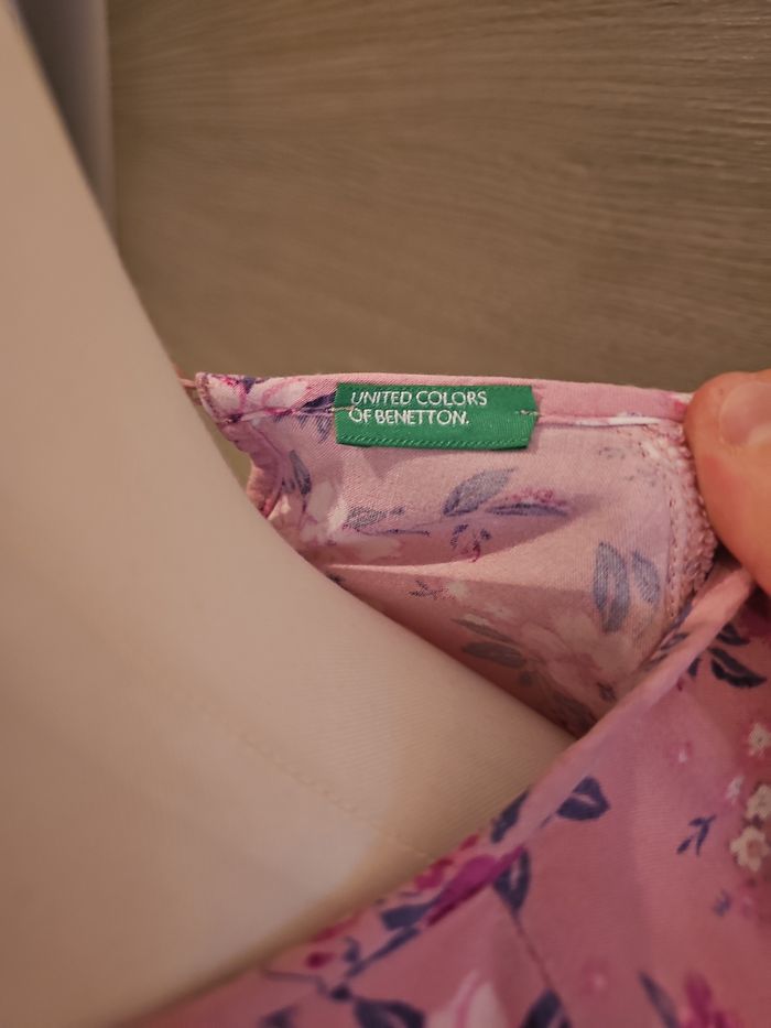 robe fleurie fille rose manches longues benetton 14 ans - photo numéro 4