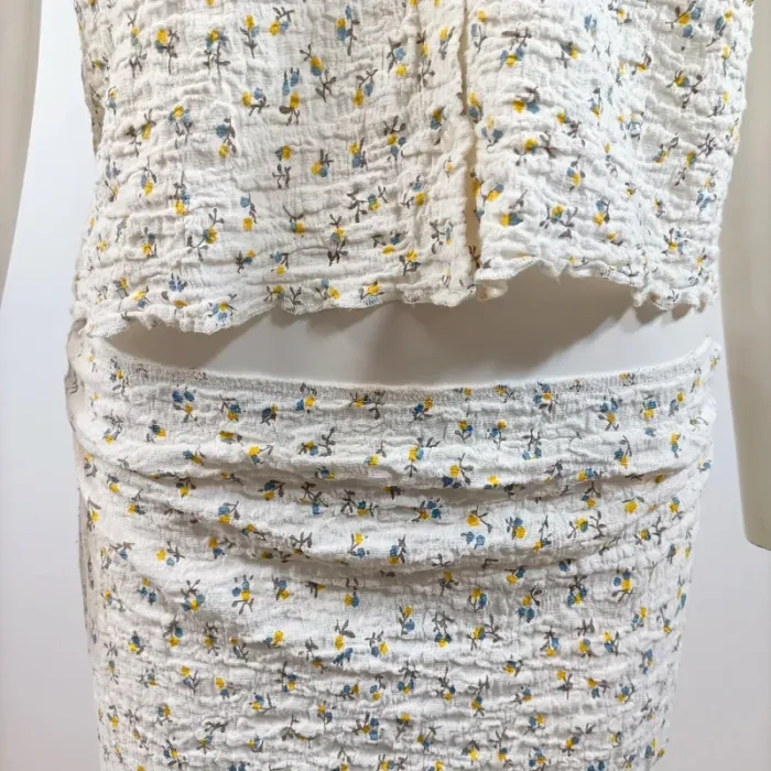 Ensemble haut + jupe smockée MNG fleuri – Taille L A794 - photo numéro 4