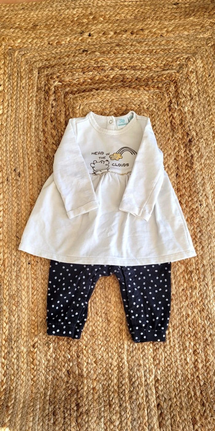 Jolie combinaison ensemble pantalon et pull attaché Winnie l'Ourson Disney Baby 6mois - photo numéro 2