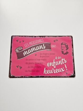 Plaque en métal - Les meilleurs mamans - Neuve sous blister !