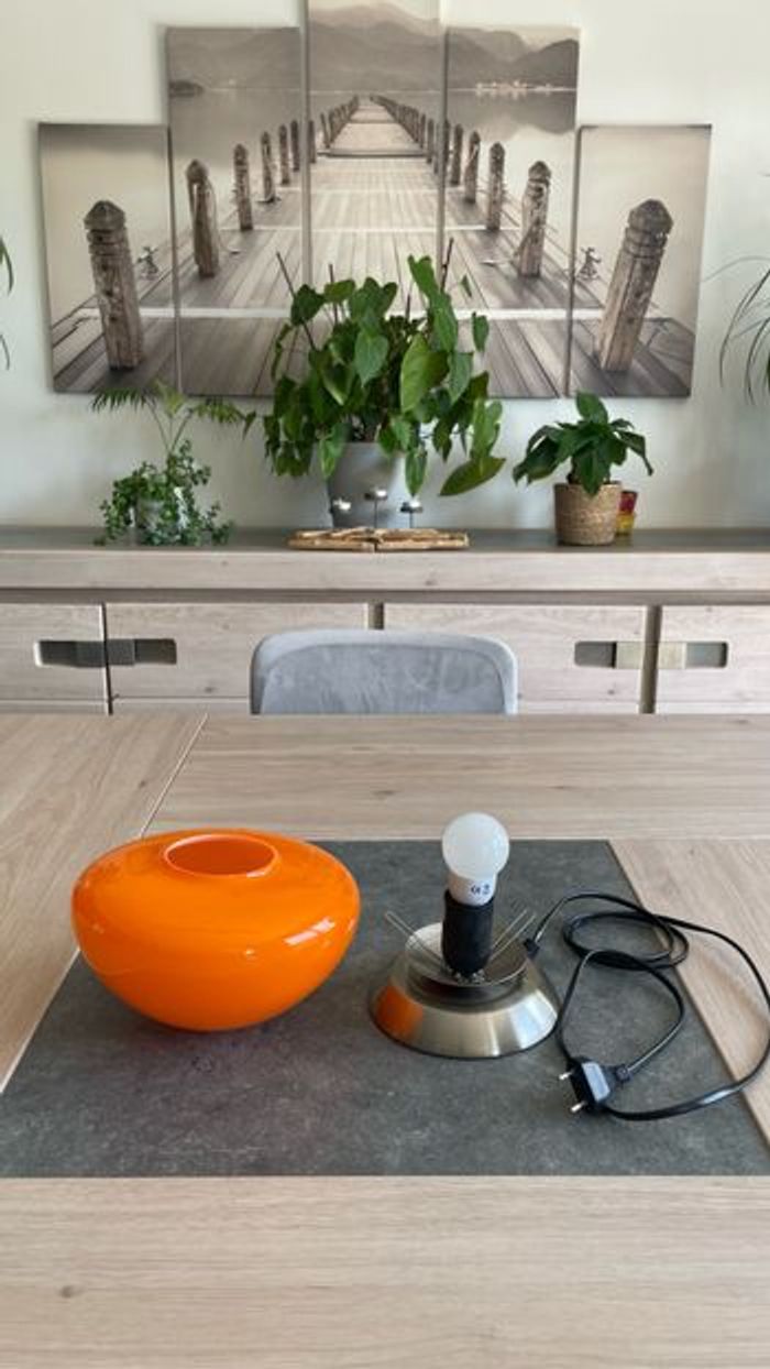 Lampe champignon vintage orange - photo numéro 3