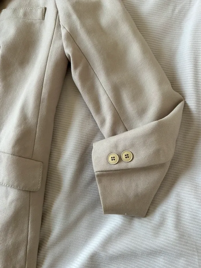 Blazer beige contrôle woolmark taille m - photo numéro 6