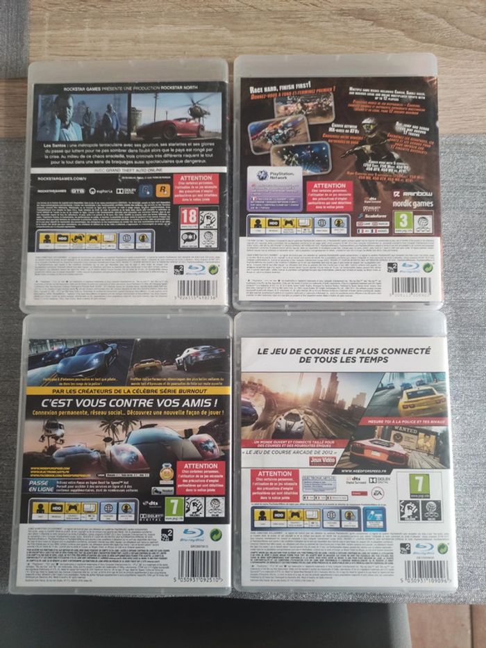 Lot de 4 jeux PS3, voitures et moto. - photo numéro 2