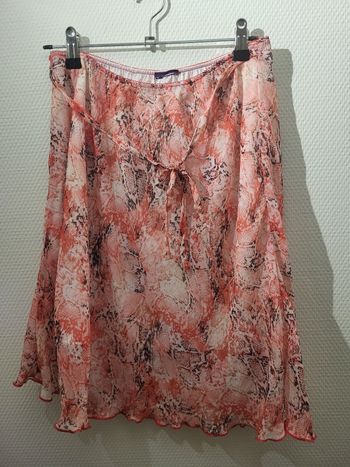 Jupe évasée en voile rose