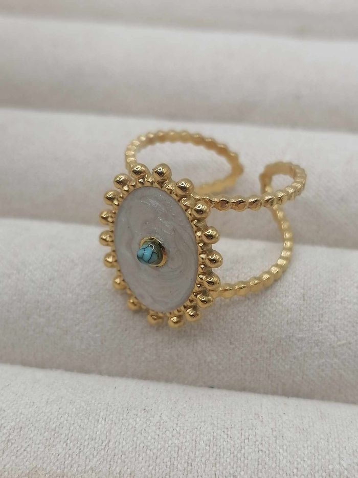 Bague en acier inoxydable ajustable doré - photo numéro 2