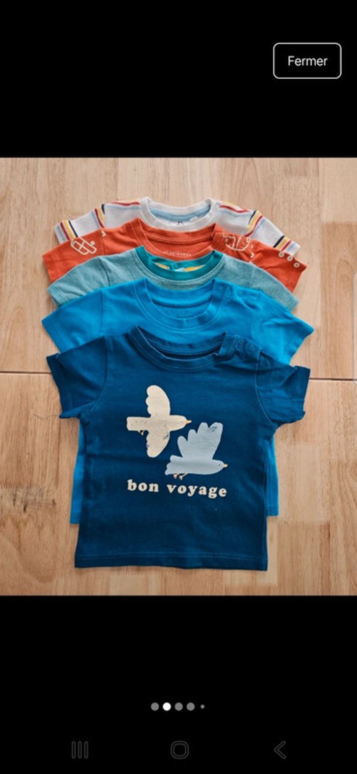 Lot de 5 T-shirts 6/9 mois - photo numéro 2
