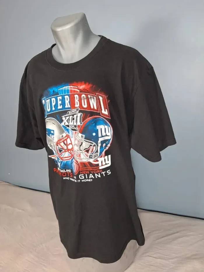 T-shirt NFL Super Bowl XLII Patriots vs Giants – Reebok – Vintage 2008 – Taille XL (628) - photo numéro 5