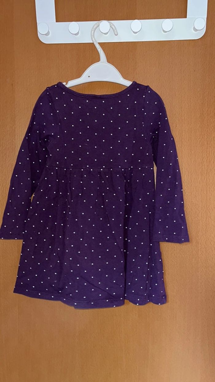 Robe mauve à pois blanc taille 18 mois / 2 ans - photo numéro 4