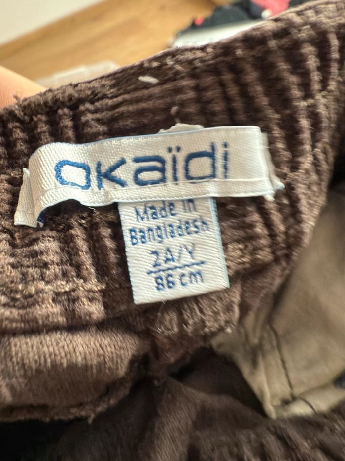 Pantalon velours côtelé Okaidi marron en 2ans - photo numéro 3