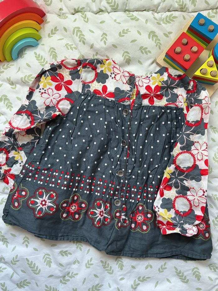 blouse manches longues gris à motifs 3 ans marèse - photo numéro 7