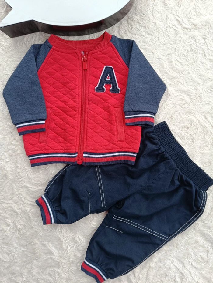 Ensemble sport (veste zippée+pantalon confortable) Garçon 6 mois - photo numéro 2