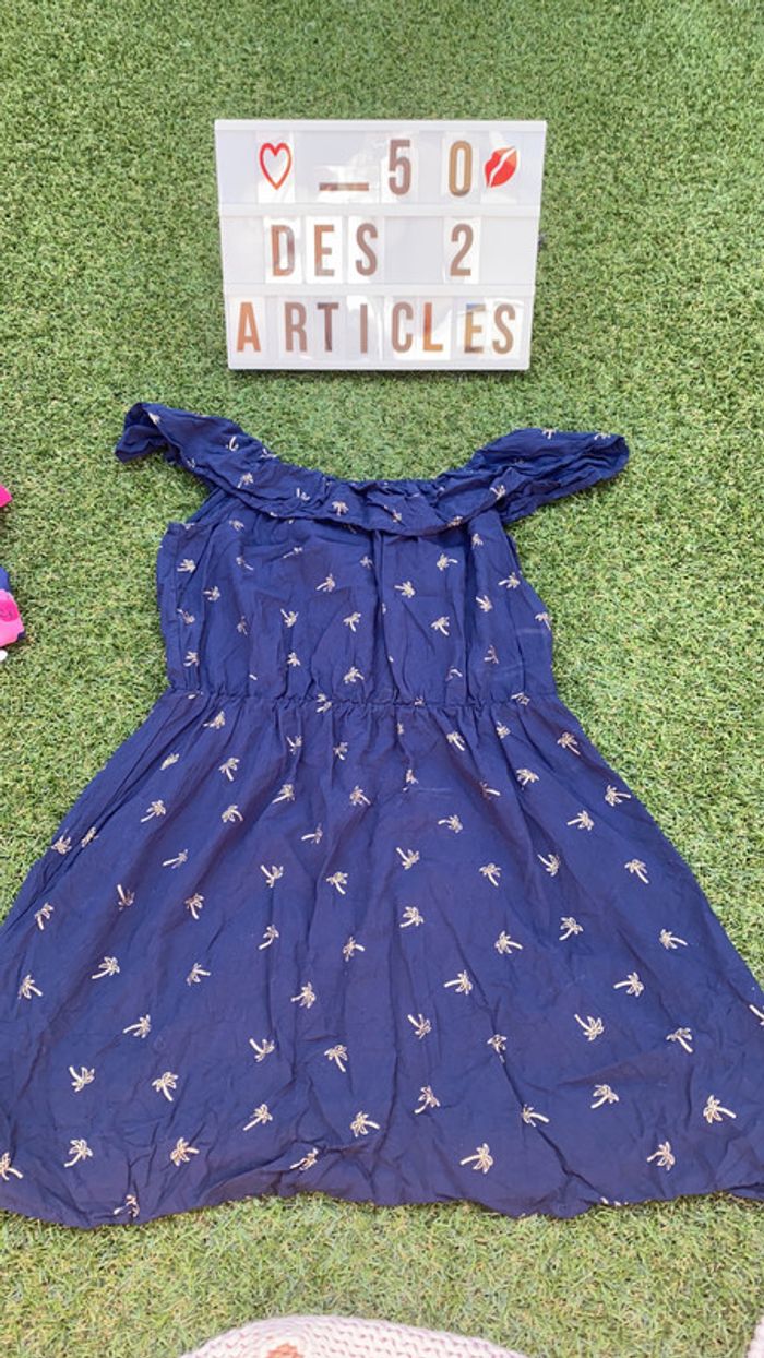 Robe enfant taille 12 ans marine et dorée