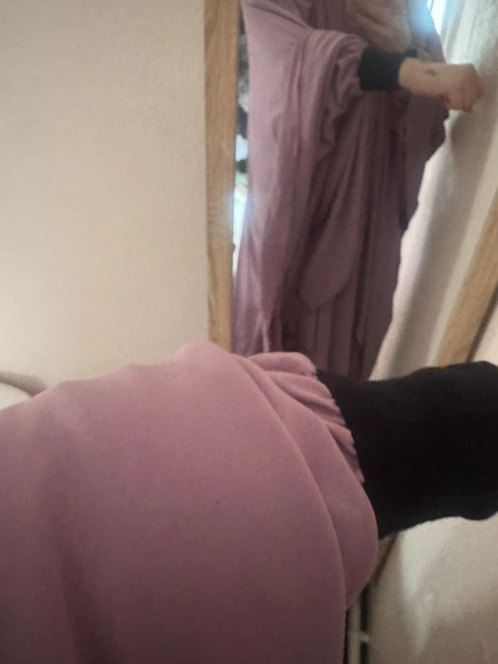 Abaya et grand khimar couleur lilas - photo numéro 5
