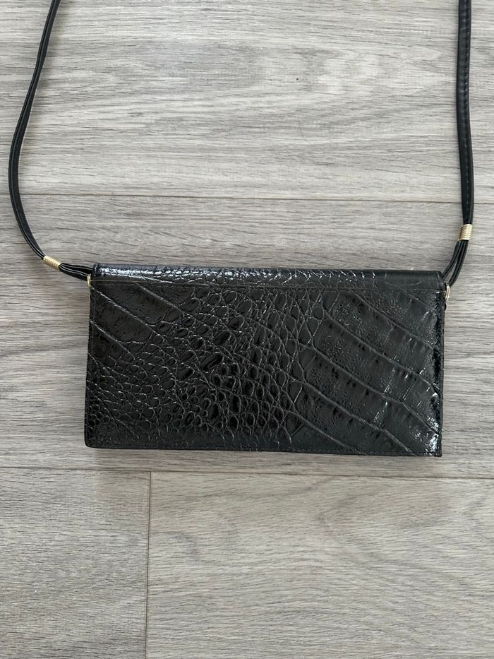 Pochette en cuir de vachette embossée noire Vintage - photo numéro 10