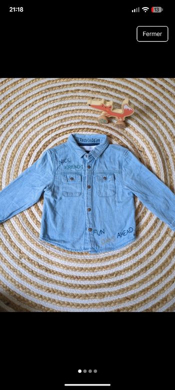 Chemise en jean Zara 9/12 mois