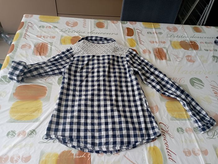 Chemisier manches longues à carreaux blanc/marine Tissaia 12 ans 3€ - photo numéro 3