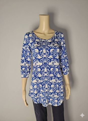 Tunique Longue ou Robe Courte Vfish Motif Corail - Neuf avec Étiquette - S