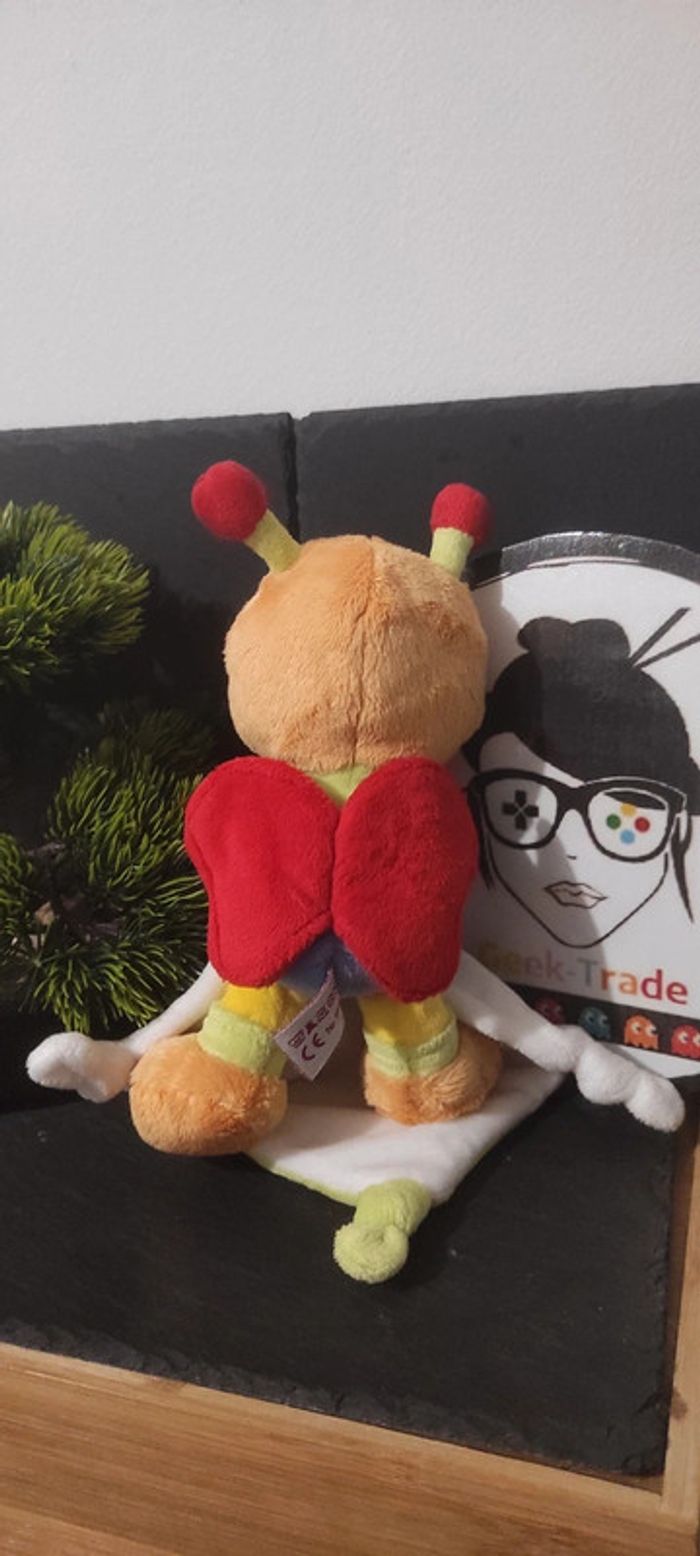 abeille papillon jaune orange rouge vert blanc bleu doudou mouchoir pommette - photo numéro 2