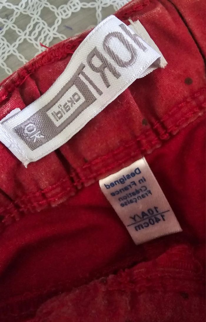 Short rouge okaidi fille 10 ans +1 gratuit - photo numéro 5