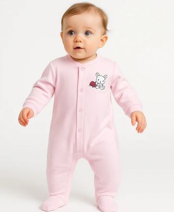 Grenouillère rose brodé