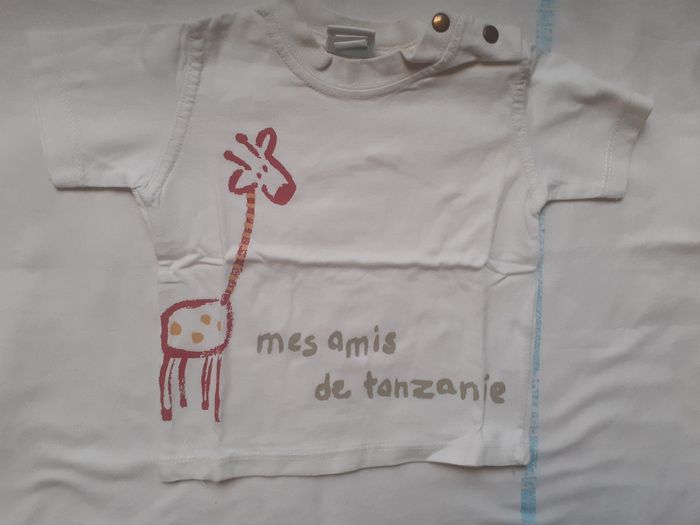 Tee shirt blanc motif girafe