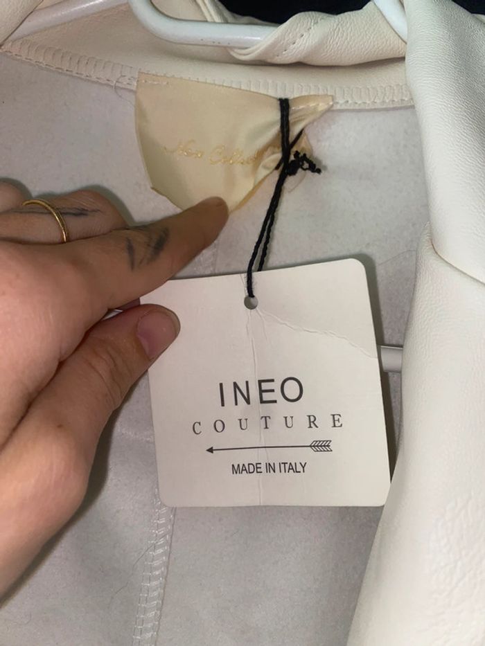 Veste en simili-cuir crème neuve M - photo numéro 17