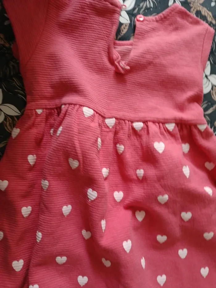 Robe rose à coeurs fagottino 86cm - photo numéro 3