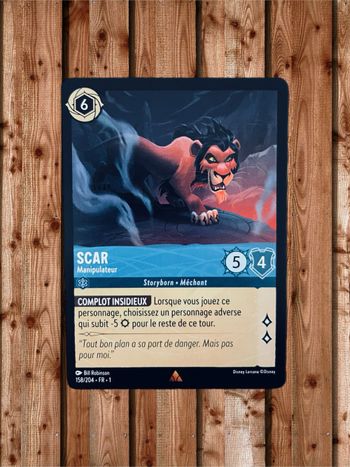 Carte Disney Lorcana Scar Manipulateur 158/204 FR.1
