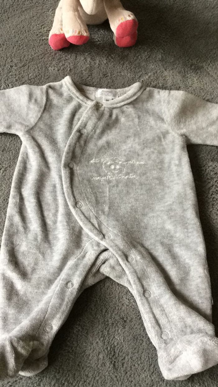 Pyjama velours gris - photo numéro 3