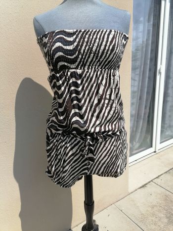 Combishort femme crème brun et noir