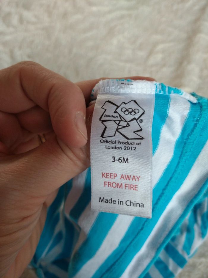 Tee shirt chemise manches courtes Garçon 3/6 mois Londres JO 2012 London Wenlock 100% coton - photo numéro 7