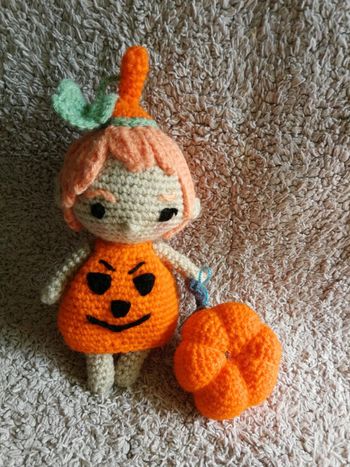 Poupée fait main crochet Halloween citrouille